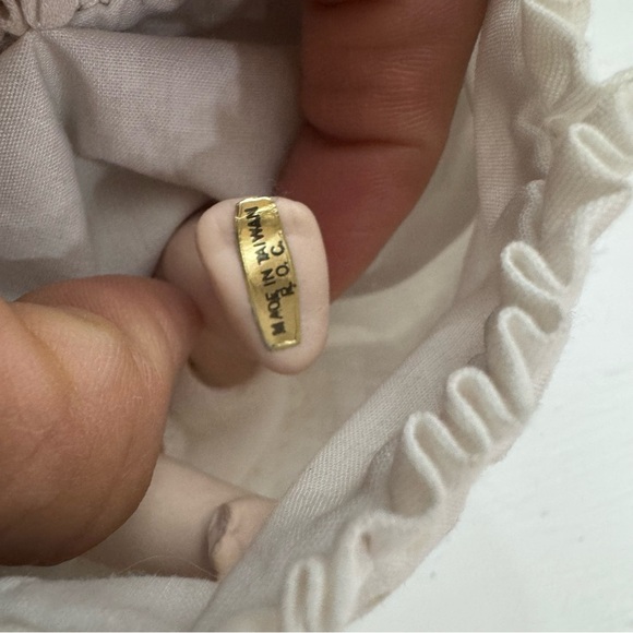 Vintage Jointed Bisque Baby Doll with Handmade Bonnet and Clothes Made in Taiwan - Picture 8 of 14